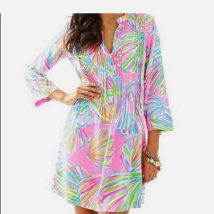 Lilly Pulitzer Colorful Leaf Print Mini Dress